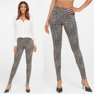 Snakeskin spanx jeggings